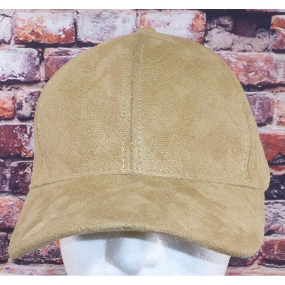 Marcus Adler New York Quilted Tan Baseball Cap Adjustable Strap Unisex Polyester